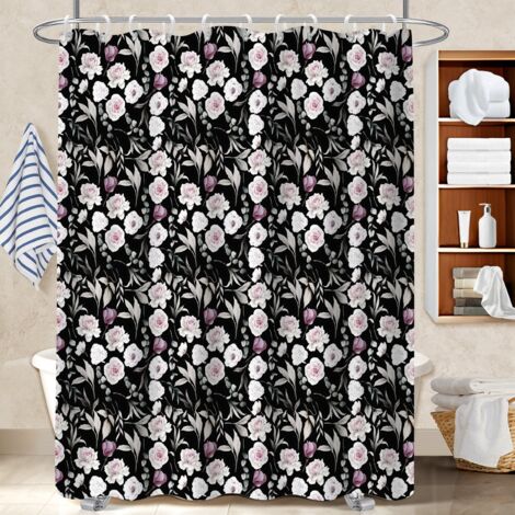 Rideau de bain 180x180 bordure lestée voile de douche pour un intérieur cosy et chaleureux