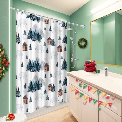 Rideau de bain 180x180 imprimé protection douche pour un intérieur cosy et chaleureux
