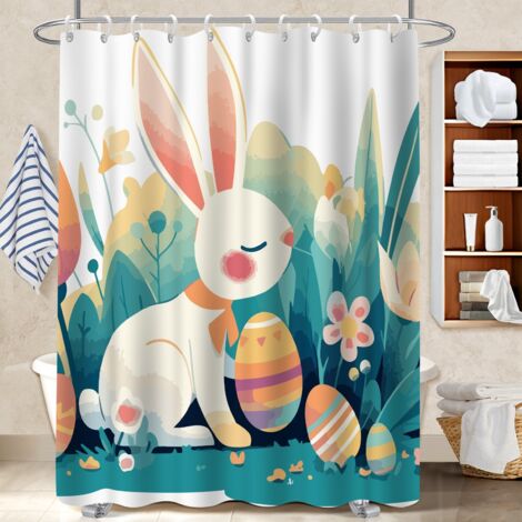 Rideau de bain 180x180 infroissable cache baignoire pour salle de bain moderne