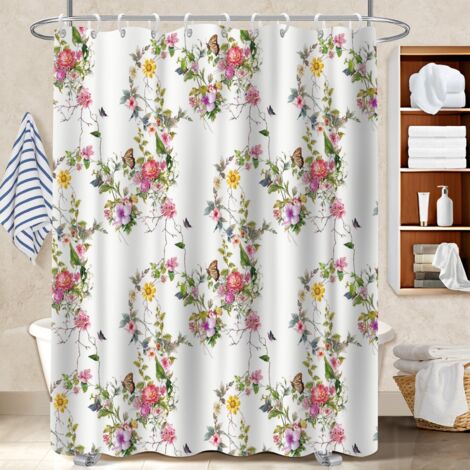 Rideau de bain 180x180 robuste rideau étanche pour une ambiance tropicale et dépaysante