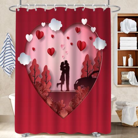 Rideau de bain 180x180 stylé rideau étanche pour une déco d’hiver réconfortante