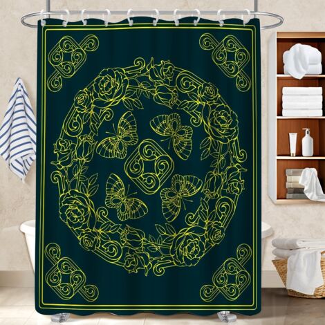 Rideau de bain en polyester 180x180 décoratif voile de douche pour adapté aux animaux domestiques