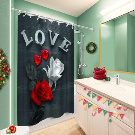 Rideau de bain en polyester 180x180 esthétique séparation douche pour cacher un carrelage un peu vieillot