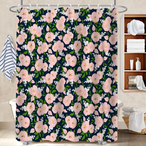 Rideau de bain en polyester 180x180 Étanche rideau séchage rapide pour baignoire d’angle