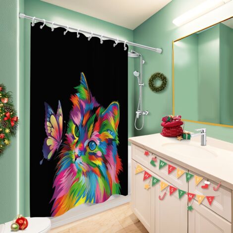 Rideau de bain en polyester 180x180 souple rideau imperméable pour cacher un carrelage un peu vieillot