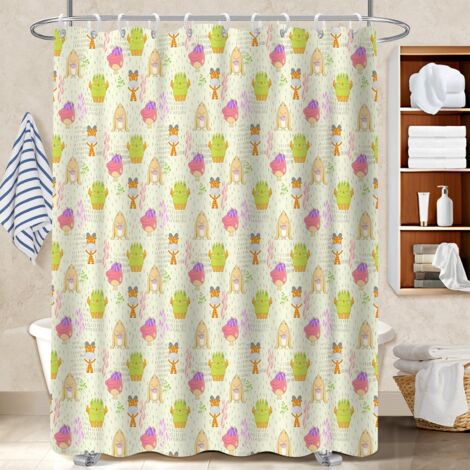 Rideau de bain imprimé polyester 180x180 À œillets renforcés rideau imperméable pour jeune couple emménageant