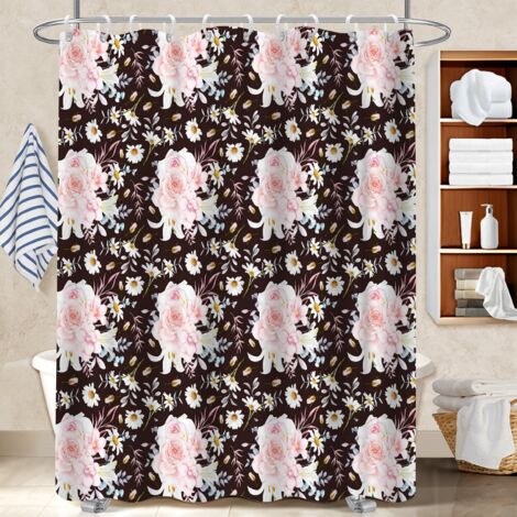 Rideau de bain imprimé polyester 180x180 artistique voile de douche pour une ambiance tropicale et dépaysante