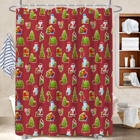 Rideau de bain imprimé polyester 180x180 avec 12 œillets polyester pour salle de bain pour une ambiance tropicale et dépaysante