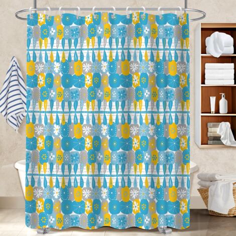 Rideau de bain imprimé polyester 180x180 bordure lestée bâche polyester douche pour solution pour angle difficile