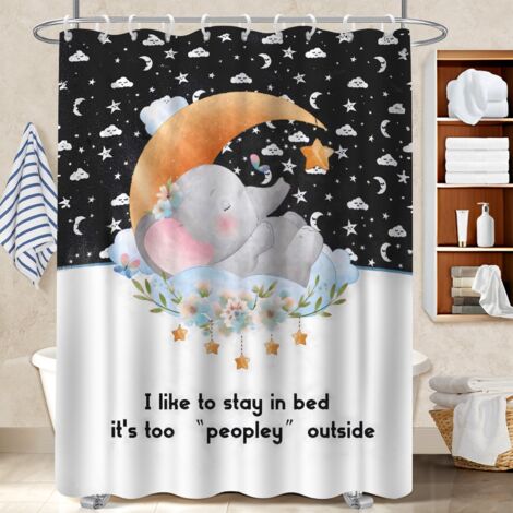 Rideau de bain imprimé polyester 180x180 design cache baignoire pour baignoire d’angle