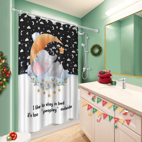 Rideau de bain imprimé polyester 180x180 design cache baignoire pour baignoire d’angle