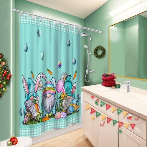 Rideau de bain imprimé polyester 180x180 design voile de douche pour jeune couple emménageant