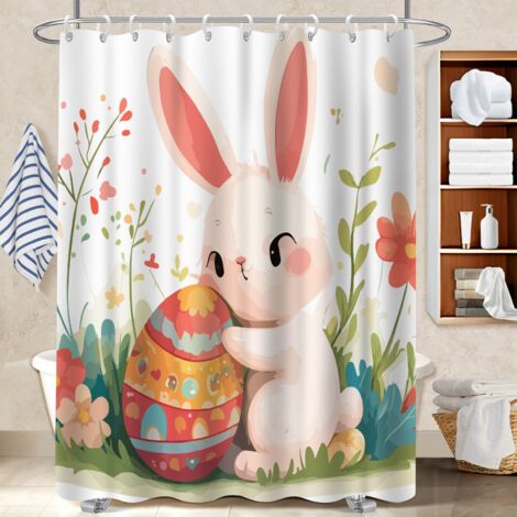 Rideau de bain imprimé polyester 180x180 Élégant rideau imperméable pour une ambiance tropicale et dépaysante