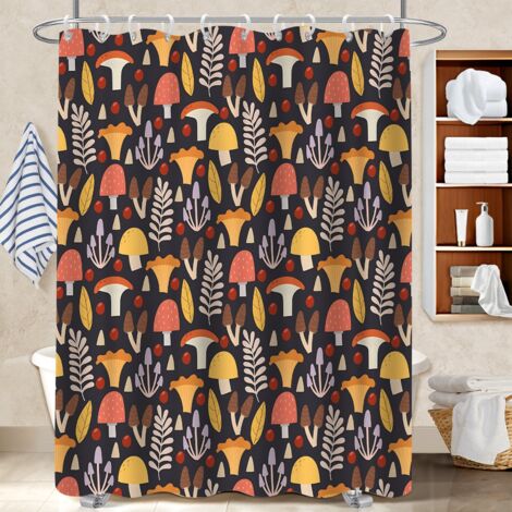 Rideau de bain imprimé polyester 180x180 fluide cache baignoire pour solution pour angle difficile