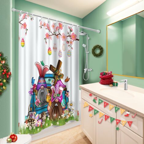 Rideau de bain imprimé polyester 180x180 imprimé bâche de douche pour salle de bain moderne