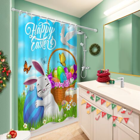 Rideau de bain imprimé polyester 180x180 montage sans perçage bâche polyester douche pour salle de bain avec douche à l’italienne