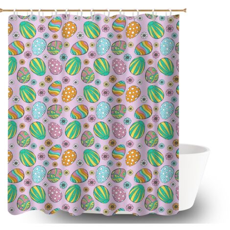 Rideau de bain imprimé polyester 180x180 montage sans perçage rideau étanche pour salle de bain