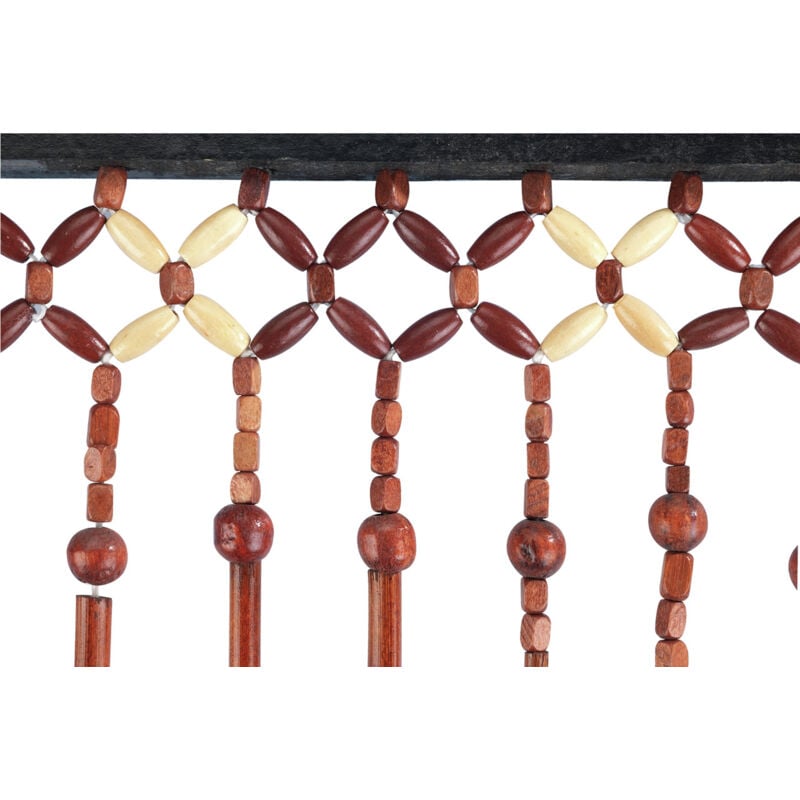 Rideau de bambou perles de bois marron