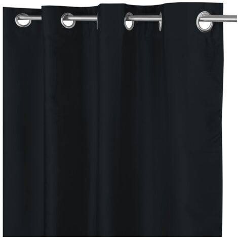 RIDEAU DE COULEUR UNIE NOIR CM.140X290 EMBALLÉ