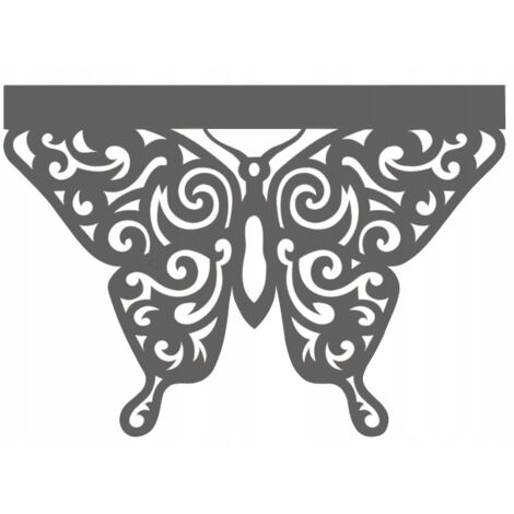 Rideau de cuisine D66, motif papillon ajouré printanier, 60 x 40 cm, gris