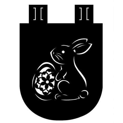 Rideau de cuisine décoratif ajouré avec lapin et œuf de Pâques, 30 x 21 cm