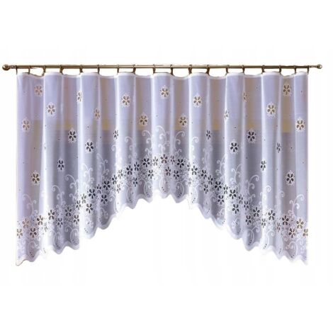 Rideau de cuisine Jacquard KASIA fleurs COUVERTES EN ARC 250x70 cm