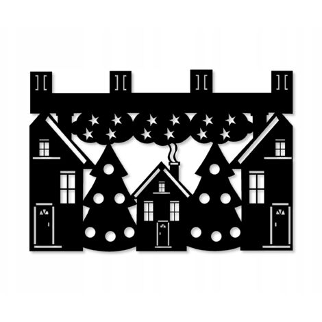 Rideau de cuisine M7, motif Noël, hiver, 60 x 40 cm