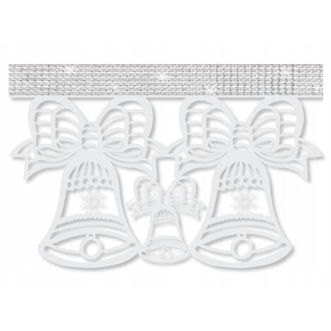 Rideau de cuisine R17 Cloches de Noël hiver 40x25