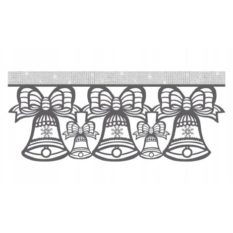 Rideau de cuisine R17 Cloches de Noël hiver 60x25