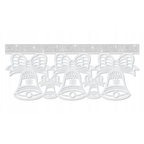 Rideau de cuisine R17 Cloches de Noël hiver 60x25