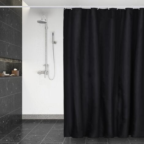 Rideau De Douche - 1 Pièce - Polyester - Imperméable Et Séchage Rapide - Pour Salle De Bain - 180x200cm Noir