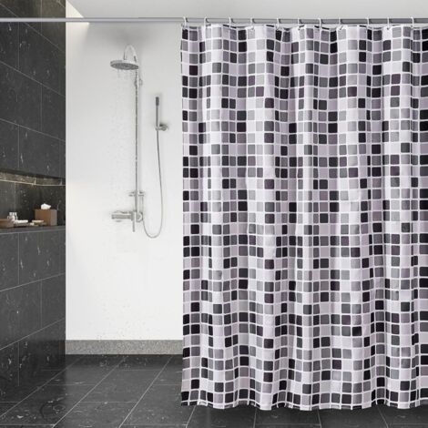 Rideau De Douche - 1 Pièce - Polyester Imperméable - Séchage Rapide - Pour Salle De Bain - 180x200cm Mosaïque
