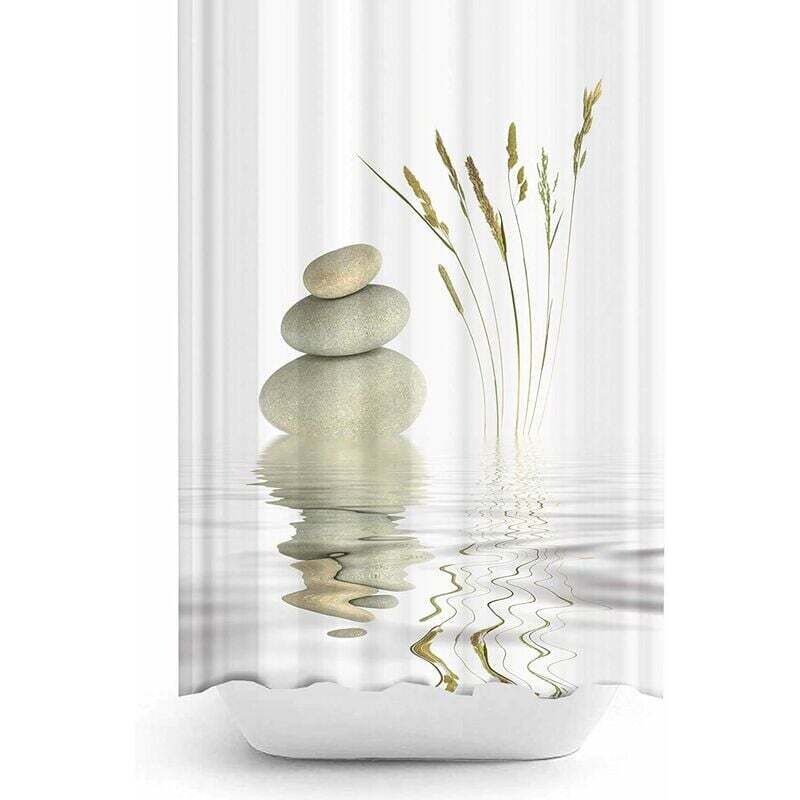 Rideau de Douche 120x200 cm Design Moderne Impression Numérique Tissu Polyester Imperméable Lavable Anti-Moisissure Crochets Inclus - Douche Moderne