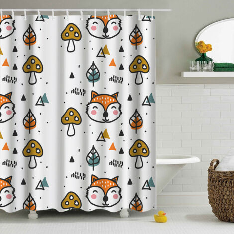 Rideau de douche 180 x 180 cm (Style 4) – Lavable en machine, polyester épais