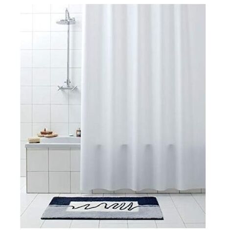 Rideau de douche 180×200 cm blanc imperméable résistant – Tevere