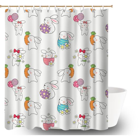 Rideau de douche 180x180 avec anneaux cache baignoire pour baignoire d’angle