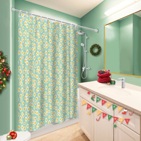 Rideau de douche 180x180 avec anneaux housse de baignoire pour un printemps fleuri dans la salle de bain