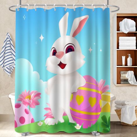 Rideau de douche 180x180 bordure lestée housse de baignoire pour célibataire actif