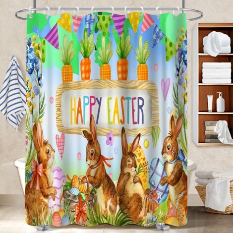 Rideau de douche 180x180 dessin bâche polyester douche pour personne allergique