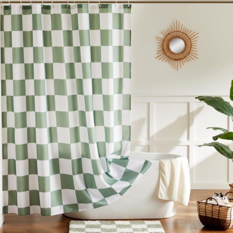 Rideau de Douche 180x180 – Imperméable Anti-Moisissure – 12 Crochets – Séparation Sèche Humide – Déco Moderne