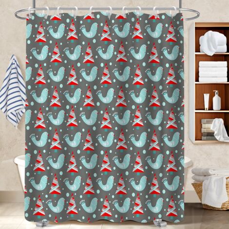 Rideau de douche 180x180 léger rideau imperméable pour un printemps fleuri dans la salle de bain