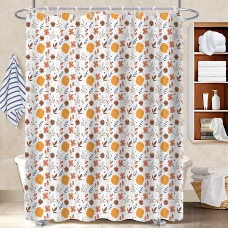 Rideau de douche 180x180 naturel polyester pour salle de bain pour ambiance spa à domicile