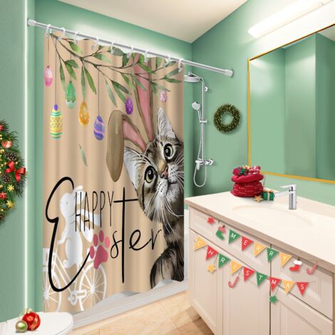 Rideau de douche 180x180 robuste rideau étanche pour avec accessoires assortis