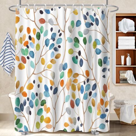 Rideau de douche 180x180 tissu respirant voile de douche pour une ambiance tropicale et dépaysante