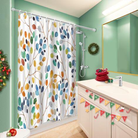 Rideau de douche 180x180 tissu respirant voile de douche pour une ambiance tropicale et dépaysante