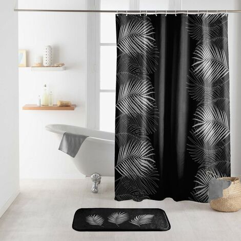 Rideau de douche 180x200 cm Orbella noir argent