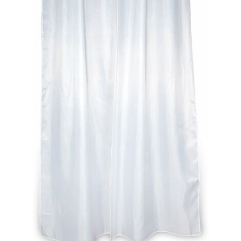 Rideau de douche 180x200 couleur solide blanc en polyester mod. blanca