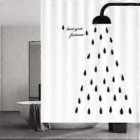 Rideau de douche 180x200cm, séchage rapide, anti-moisissure, imperméable et lavable, accessoire de salle de bain avec 11 crochets