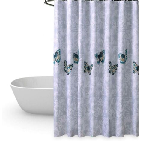 Rideau de douche 240 x 200 cm, rideaux de salle de bain avec crochets anti-moisissures Pro