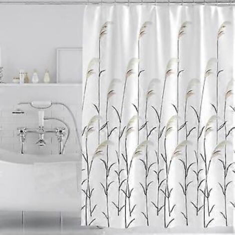 Rideau de douche à motif marbre, imperméable et résistant à la moisissure, avec 12 crochets, 180 x 180 cm